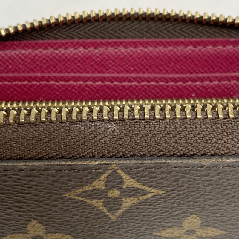 Louis Vuitton Long Wallet Monogram Portefeuille Cles Mance M60742 Brown Fuchsia