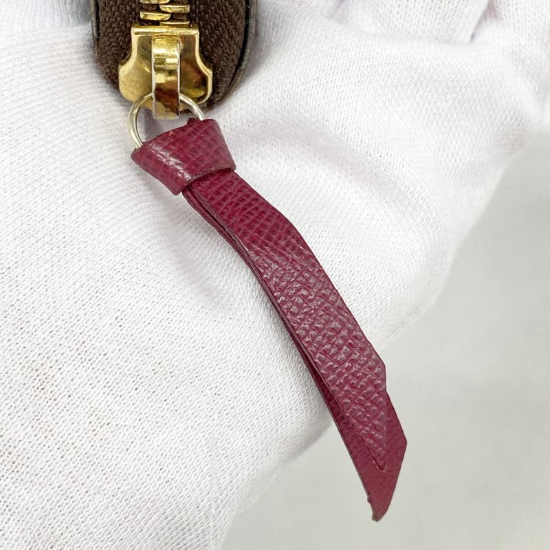 Louis Vuitton Long Wallet Monogram Portefeuille Cles Mance M60742 Brown Fuchsia