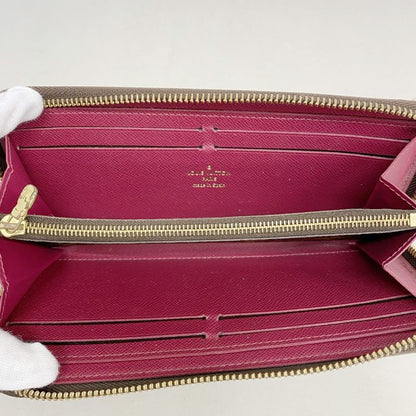Louis Vuitton Long Wallet Monogram Portefeuille Cles Mance M60742 Brown Fuchsia