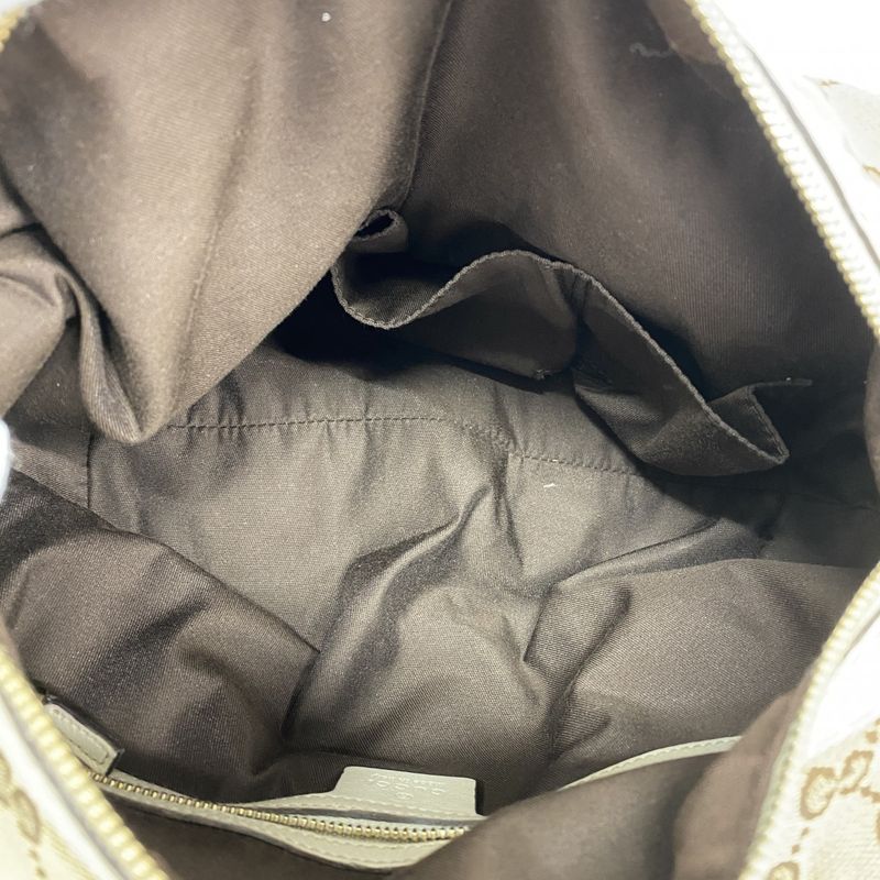 Gucci Handbag GG Canvas 189893 Canvas Brown White Chien Pan Gold Hardware Women