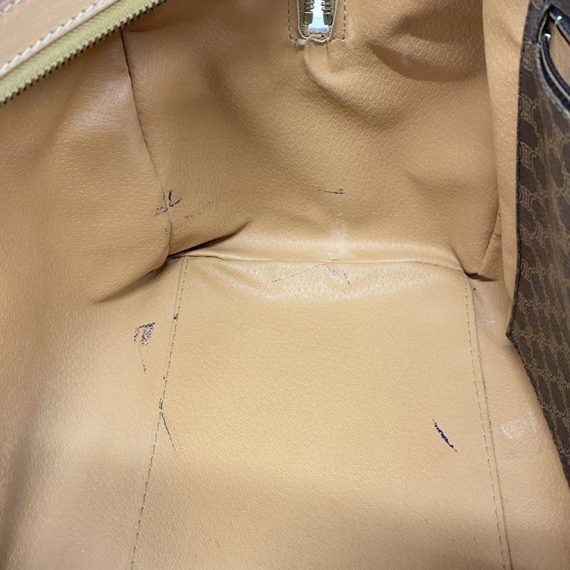 Celine Handbag Macadam PVC Brown Gold Hardware Women