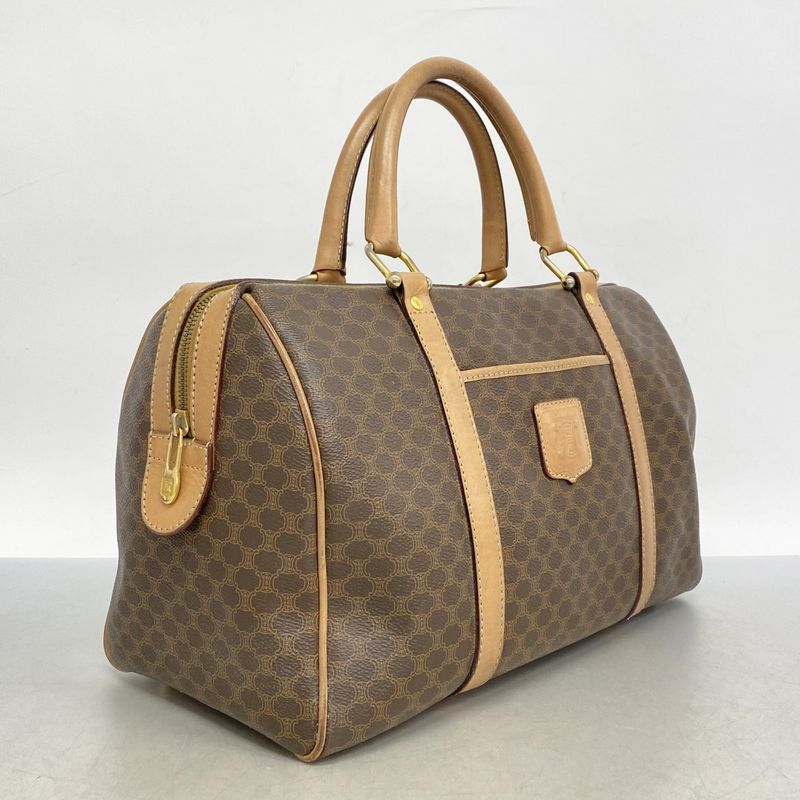 Celine Handbag Macadam PVC Brown Gold Hardware Women