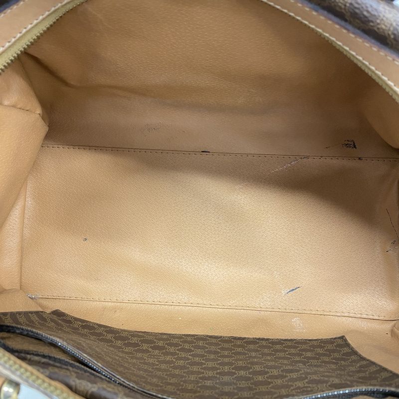 Celine Handbag Macadam PVC Brown Gold Hardware Women