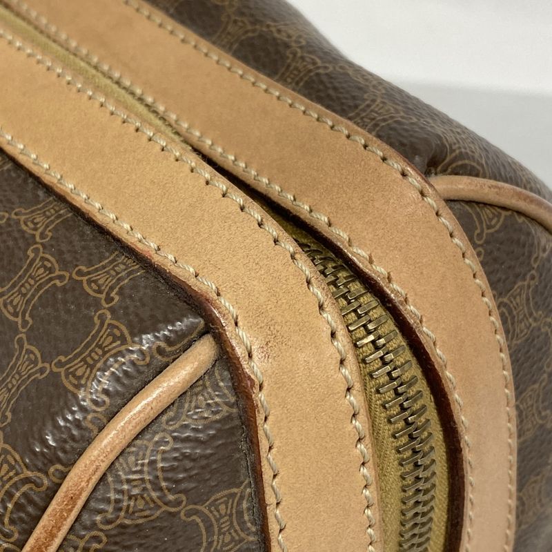 Celine Handbag Macadam PVC Brown Gold Hardware Women