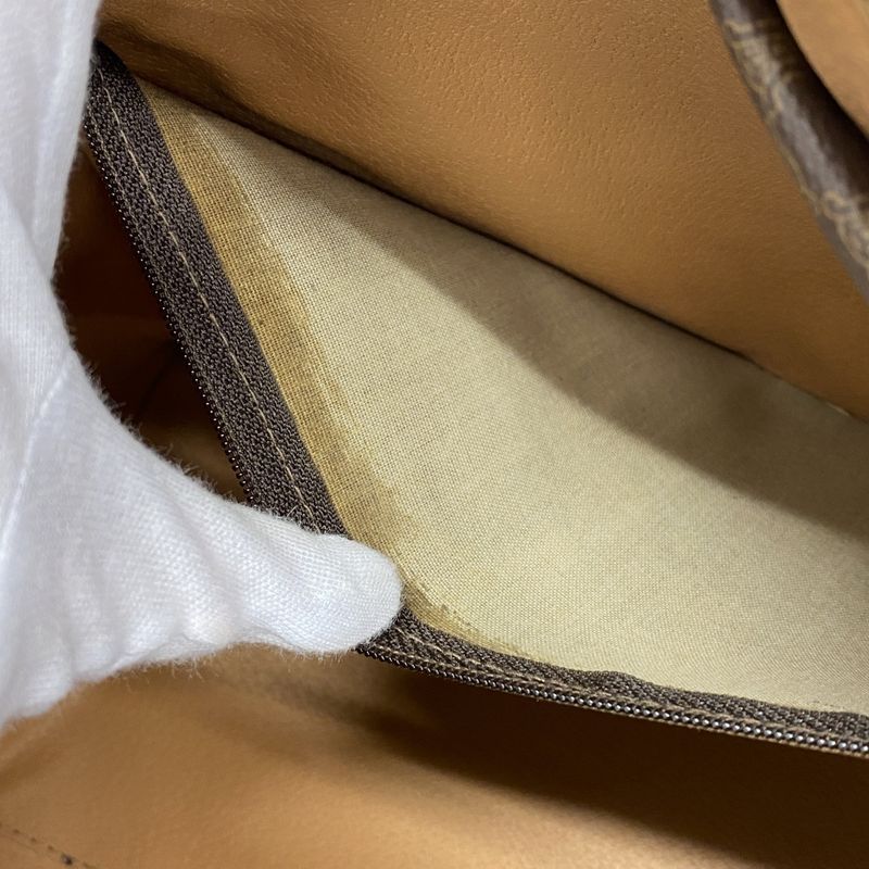 Celine Handbag Macadam PVC Brown Gold Hardware Women