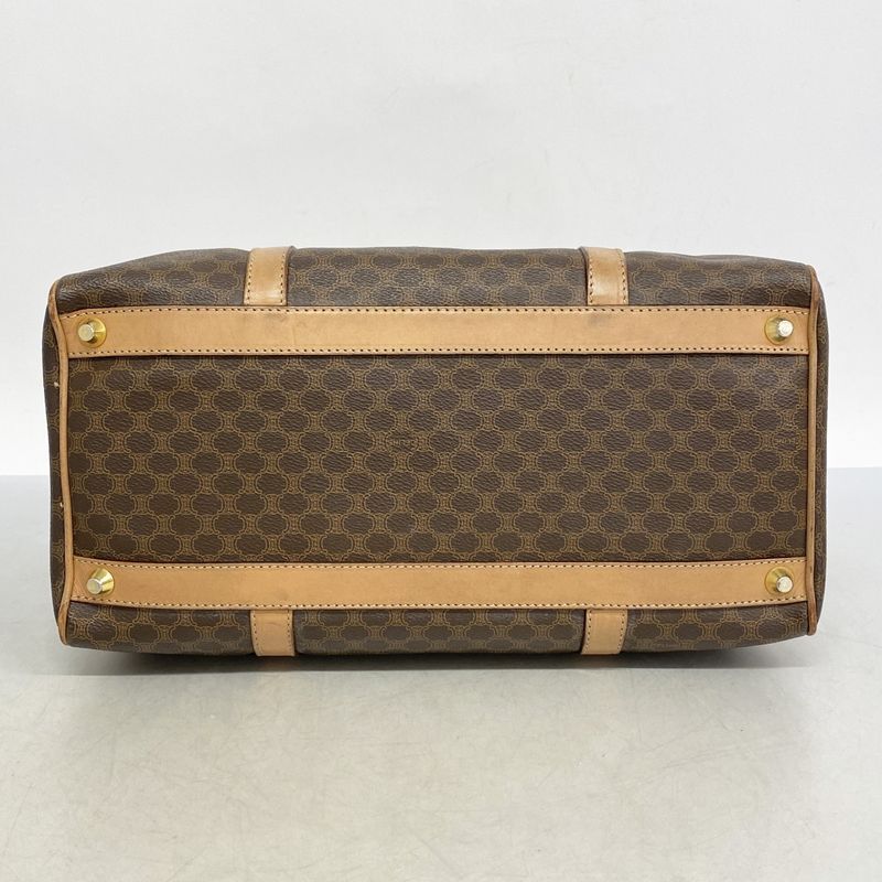 Celine Handbag Macadam PVC Brown Gold Hardware Women