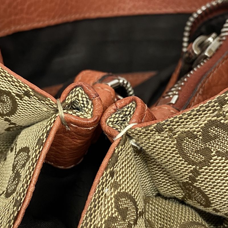 Gucci Tote Bag GG Canvas/bamboo 232974 Canvas Beige Coral Silver Hardware Women