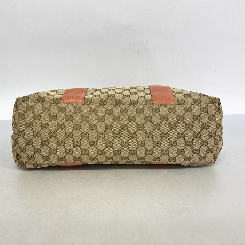 Gucci Tote Bag GG Canvas/bamboo 232974 Canvas Beige Coral Silver Hardware Women