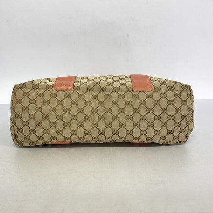 Gucci Tote Bag GG Canvas/bamboo 232974 Canvas Beige Coral Silver Hardware Women