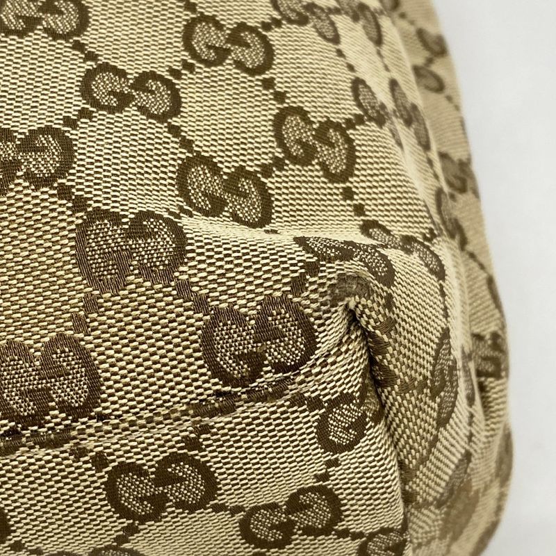 Gucci Tote Bag GG Canvas/bamboo 232974 Canvas Beige Coral Silver Hardware Women