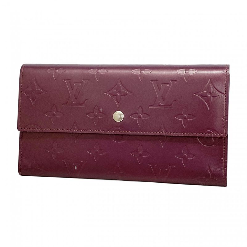 Louis Vuitton Trifold Long Wallet Monogram Matte Porte Trésor International