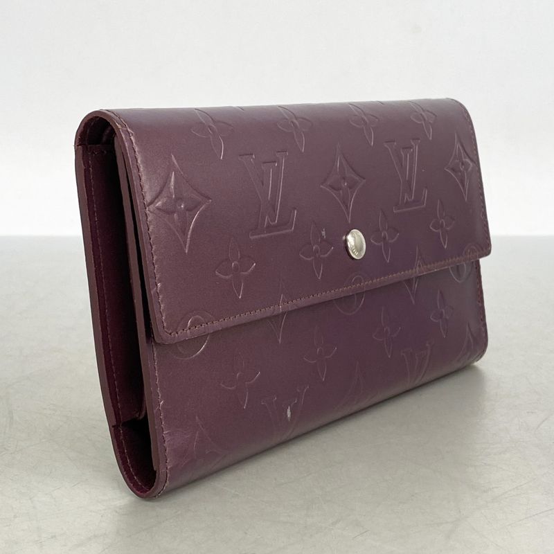 Louis Vuitton Trifold Long Wallet Monogram Matte Porte Trésor International