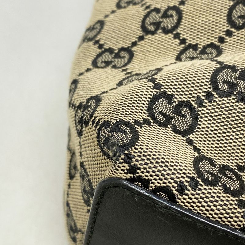 Gucci Tote Bag GG Canvas 002 1098 Canvas Beige Black Chien Pan Gold Hardware