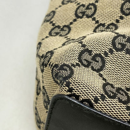 Gucci Tote Bag GG Canvas 002 1098 Canvas Beige Black Chien Pan Gold Hardware