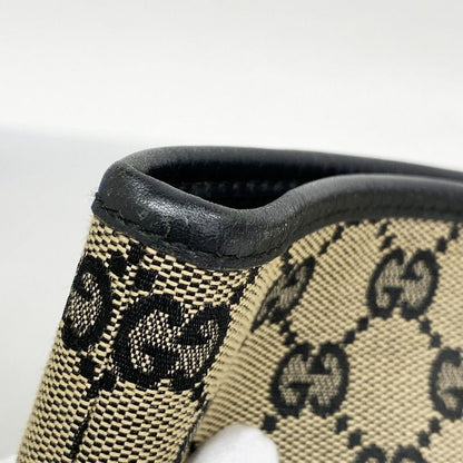 Gucci Tote Bag GG Canvas 002 1098 Canvas Beige Black Chien Pan Gold Hardware