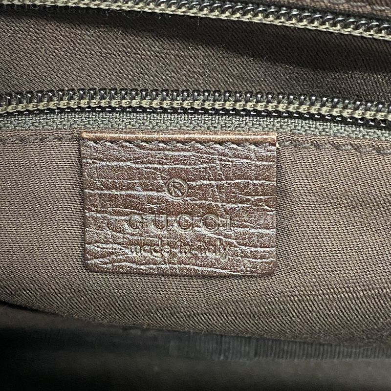 Gucci Shoulder Bag GG Supreme 114291 PVC Beige Brown Silver Hardware Women