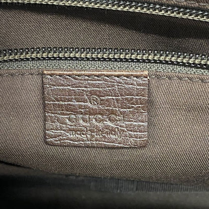 Gucci Shoulder Bag GG Supreme 114291 PVC Beige Brown Silver Hardware Women