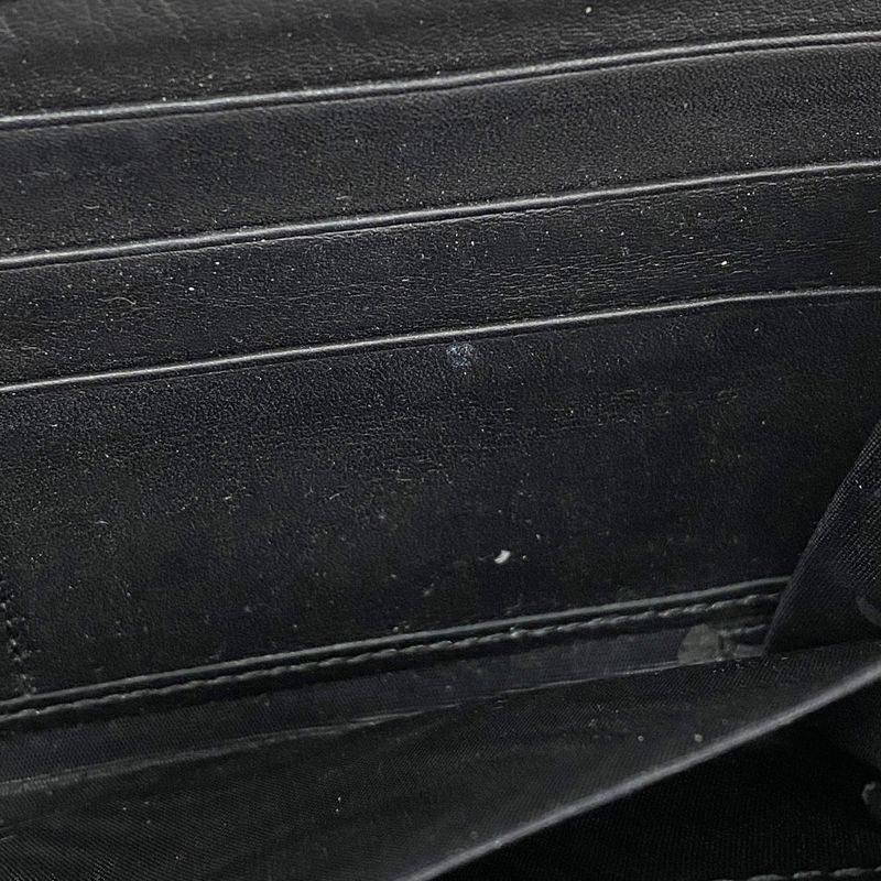 Gucci Long Wallet GG Supreme Arabesque 410102 PVC Leather Black Brown Silver