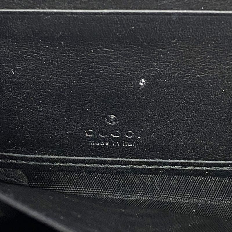 Gucci Long Wallet GG Supreme Arabesque 410102 PVC Leather Black Brown Silver