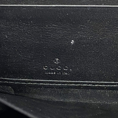 Gucci Long Wallet GG Supreme Arabesque 410102 PVC Leather Black Brown Silver