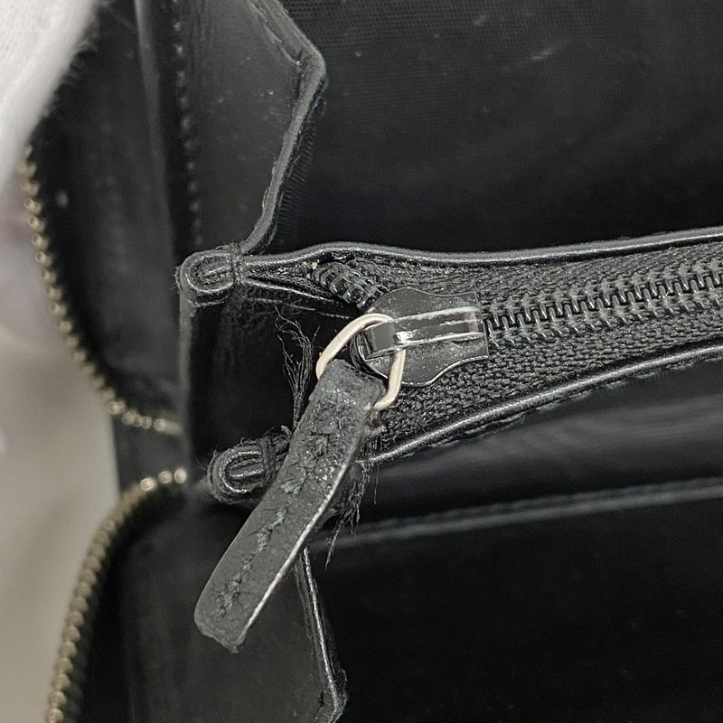 Gucci Long Wallet GG Supreme Arabesque 410102 PVC Leather Black Brown Silver