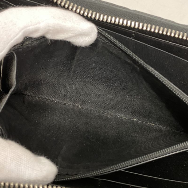 Gucci Long Wallet GG Supreme Arabesque 410102 PVC Leather Black Brown Silver