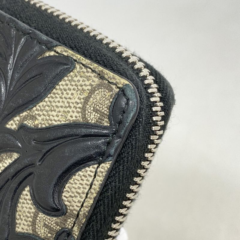 Gucci Long Wallet GG Supreme Arabesque 410102 PVC Leather Black Brown Silver