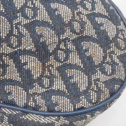 Christian Dior Handbag Trotter Canvas Navy Gold Hardware Women