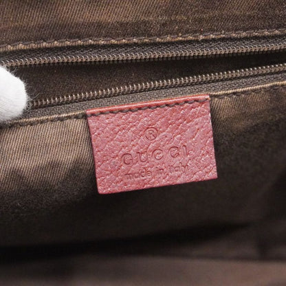 Gucci Tote Bag GG Canvas 113019 Canvas Brown Red Silver Hardware Women's