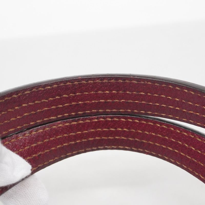 Gucci Tote Bag GG Canvas 113019 Canvas Brown Red Silver Hardware Women's