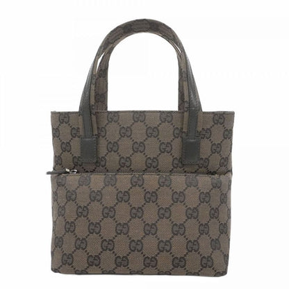 Gucci Handbag GG Canvas 002 1079 Canvas Brown Black Silver Hardware Women