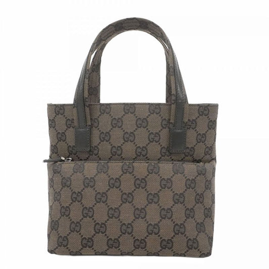 Gucci Handbag GG Canvas 002 1079 Canvas Brown Black Silver Hardware Women