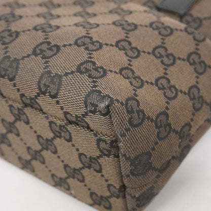Gucci Handbag GG Canvas 002 1079 Canvas Brown Black Silver Hardware Women