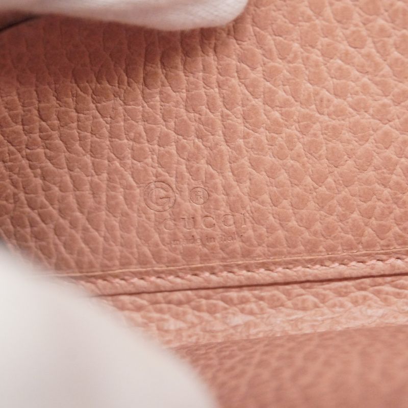 Gucci Long Wallet Interlocking G 449347 Leather Pink Gold Hardware Women