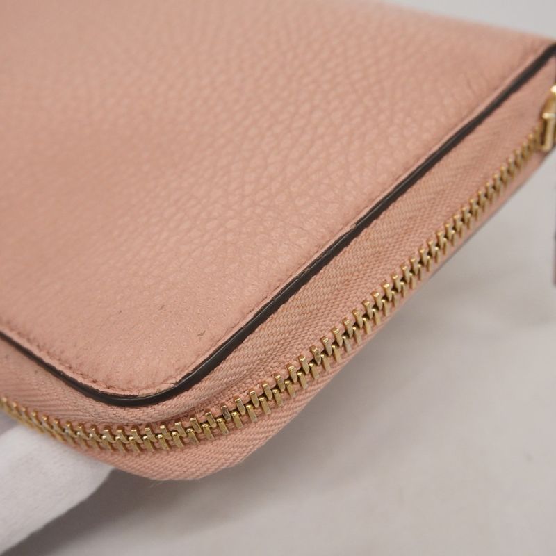 Gucci Long Wallet Interlocking G 449347 Leather Pink Gold Hardware Women