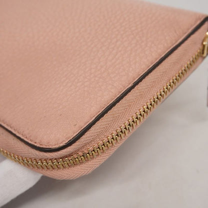 Gucci Long Wallet Interlocking G 449347 Leather Pink Gold Hardware Women