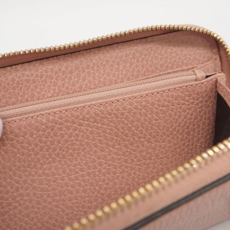 Gucci Long Wallet Interlocking G 449347 Leather Pink Gold Hardware Women