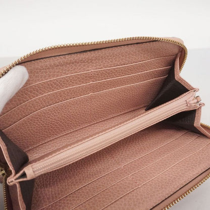 Gucci Long Wallet Interlocking G 449347 Leather Pink Gold Hardware Women