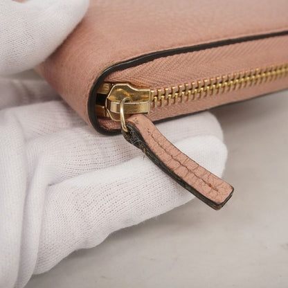 Gucci Long Wallet Interlocking G 449347 Leather Pink Gold Hardware Women