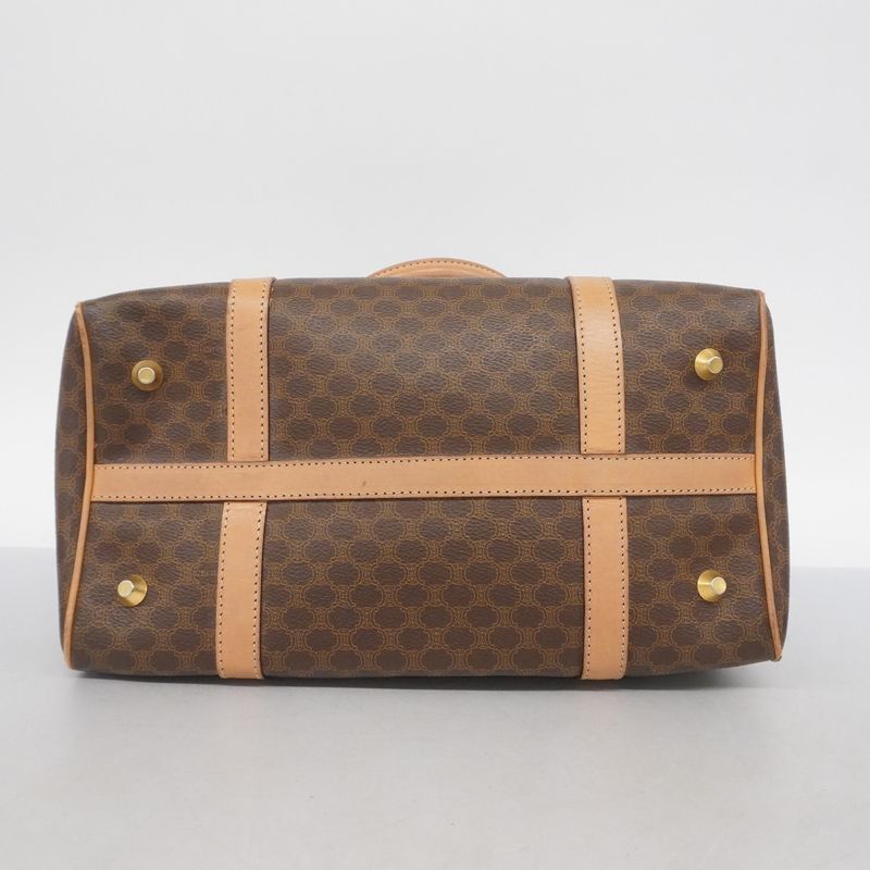 Celine Handbag Macadam PVC Brown Gold Hardware Women