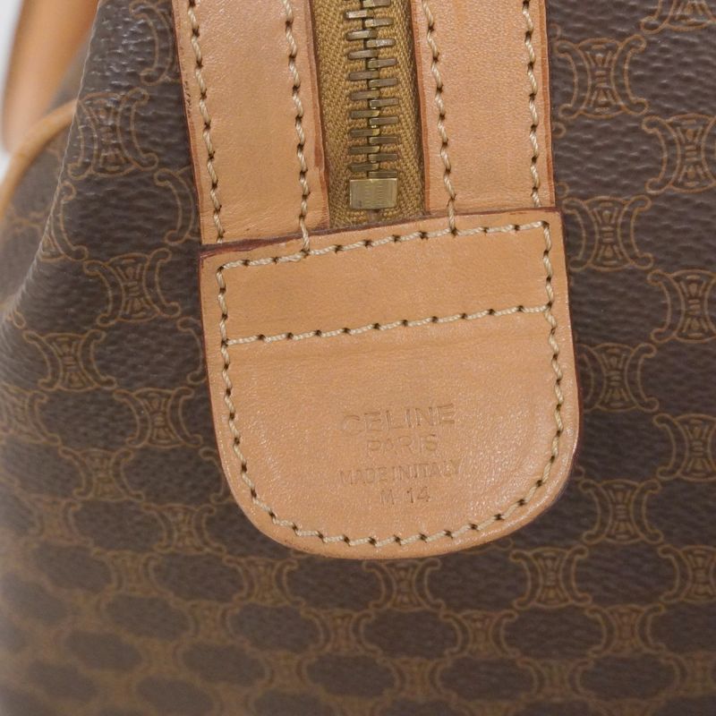 Celine Handbag Macadam PVC Brown Gold Hardware Women