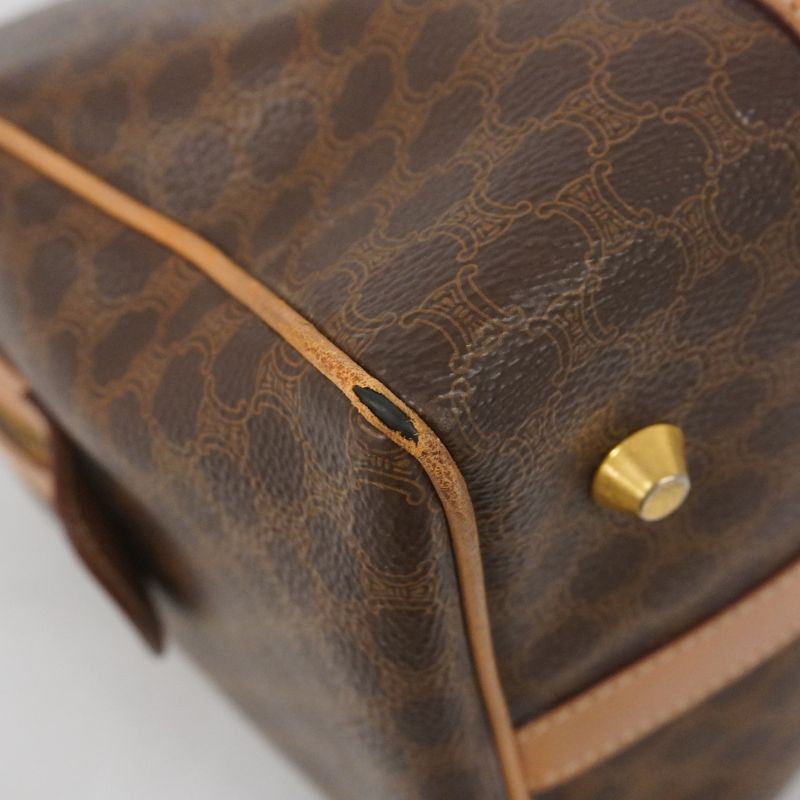 Celine Handbag Macadam PVC Brown Gold Hardware Women