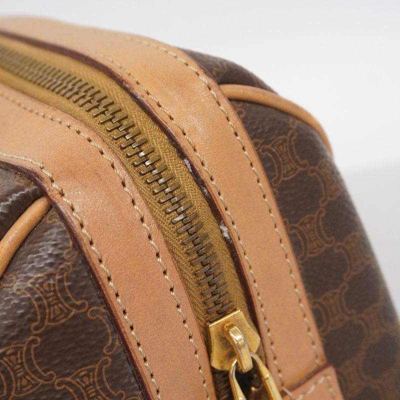 Celine Handbag Macadam PVC Brown Gold Hardware Women