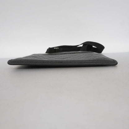 Gucci Shoulder Bag Guccissima 27639 Leather Black Silver Hardware Men's