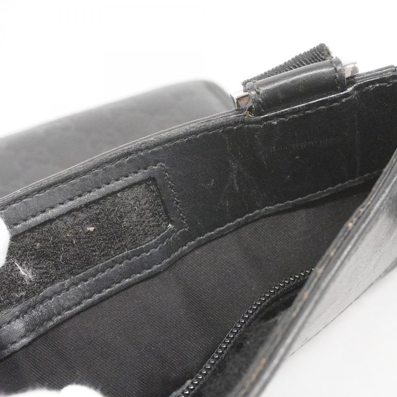 Gucci Shoulder Bag Guccissima 27639 Leather Black Silver Hardware Men's