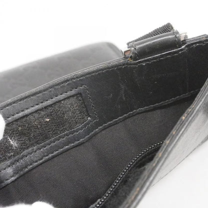 Gucci Shoulder Bag Guccissima 27639 Leather Black Silver Hardware Men's