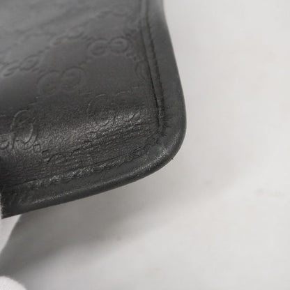 Gucci Shoulder Bag Guccissima 27639 Leather Black Silver Hardware Men's