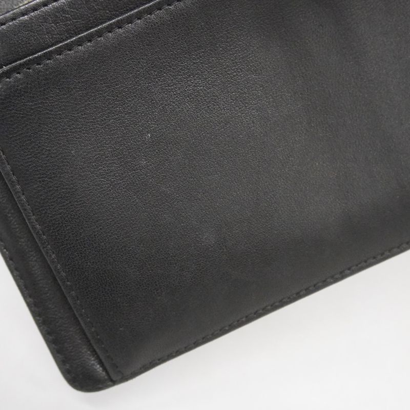 Chanel Long Wallet Camellia Lambskin Black Silver Hardware Women