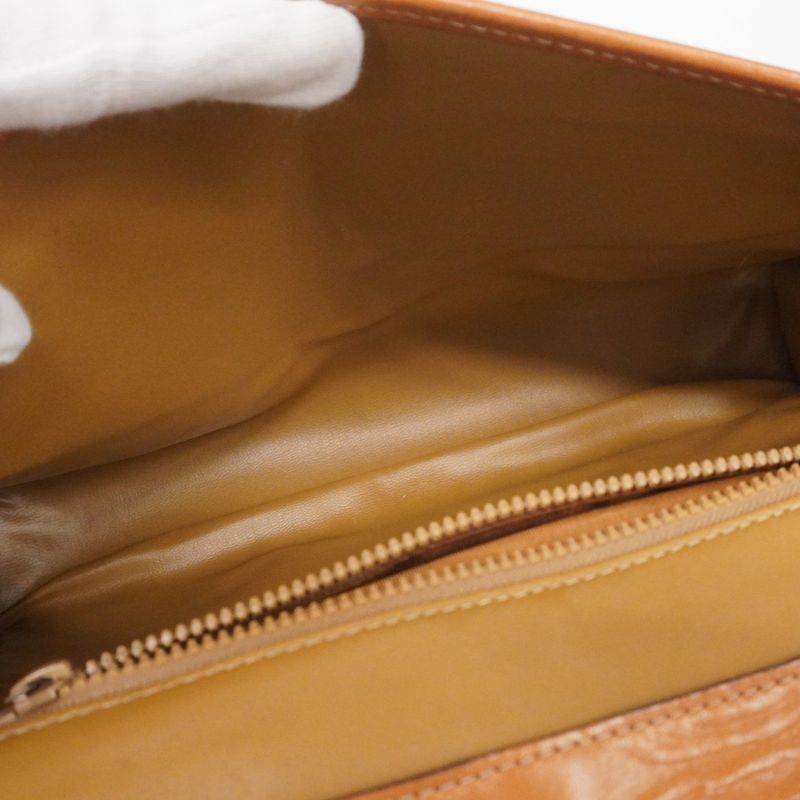 Celine Shoulder Bag Macadam PVC Brown Gold Hardware Women