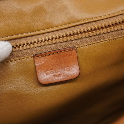 Celine Shoulder Bag Macadam PVC Brown Gold Hardware Women